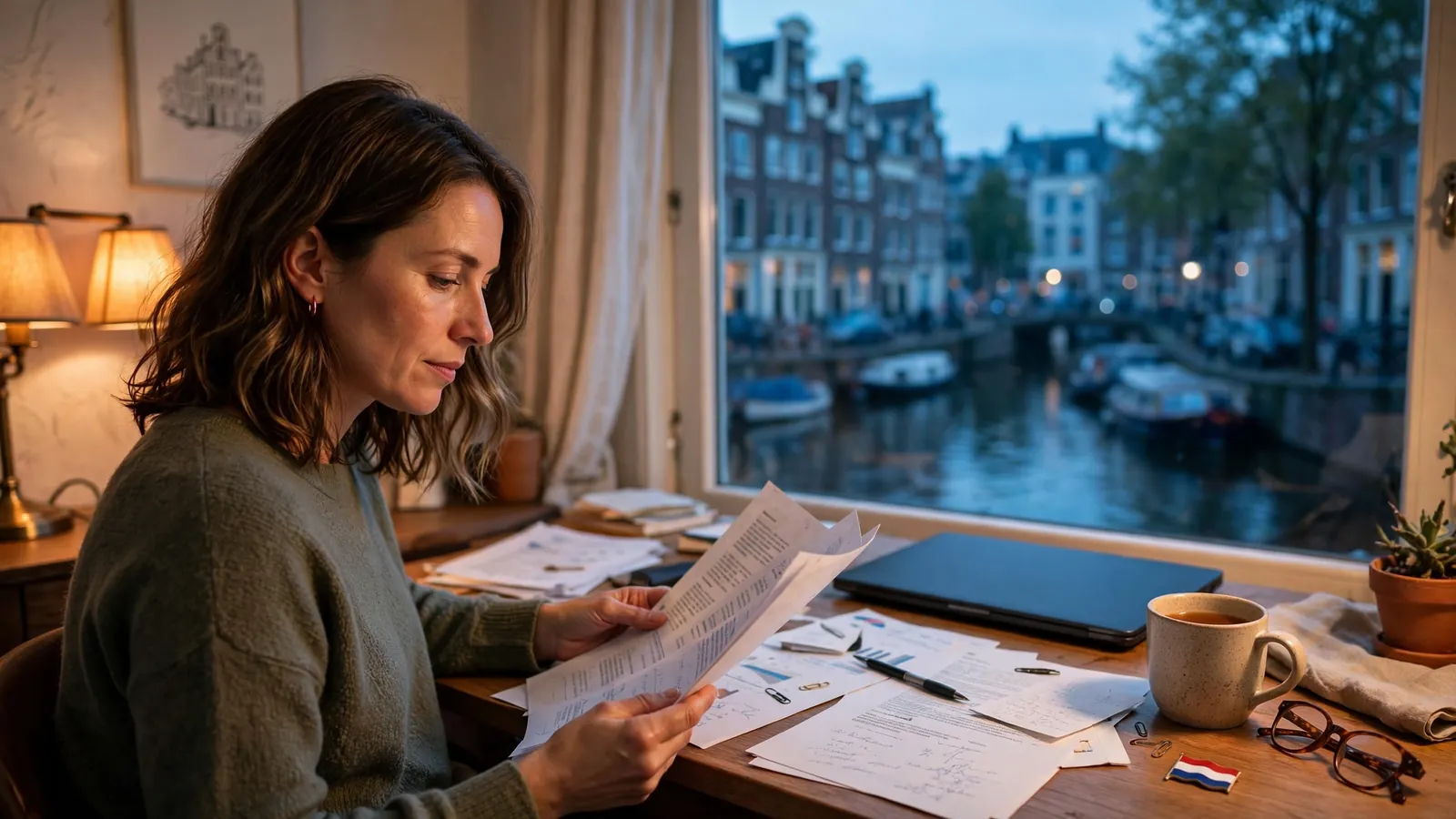 Nederlander bestudeert betrouwbare casino-informatie aan een bureau