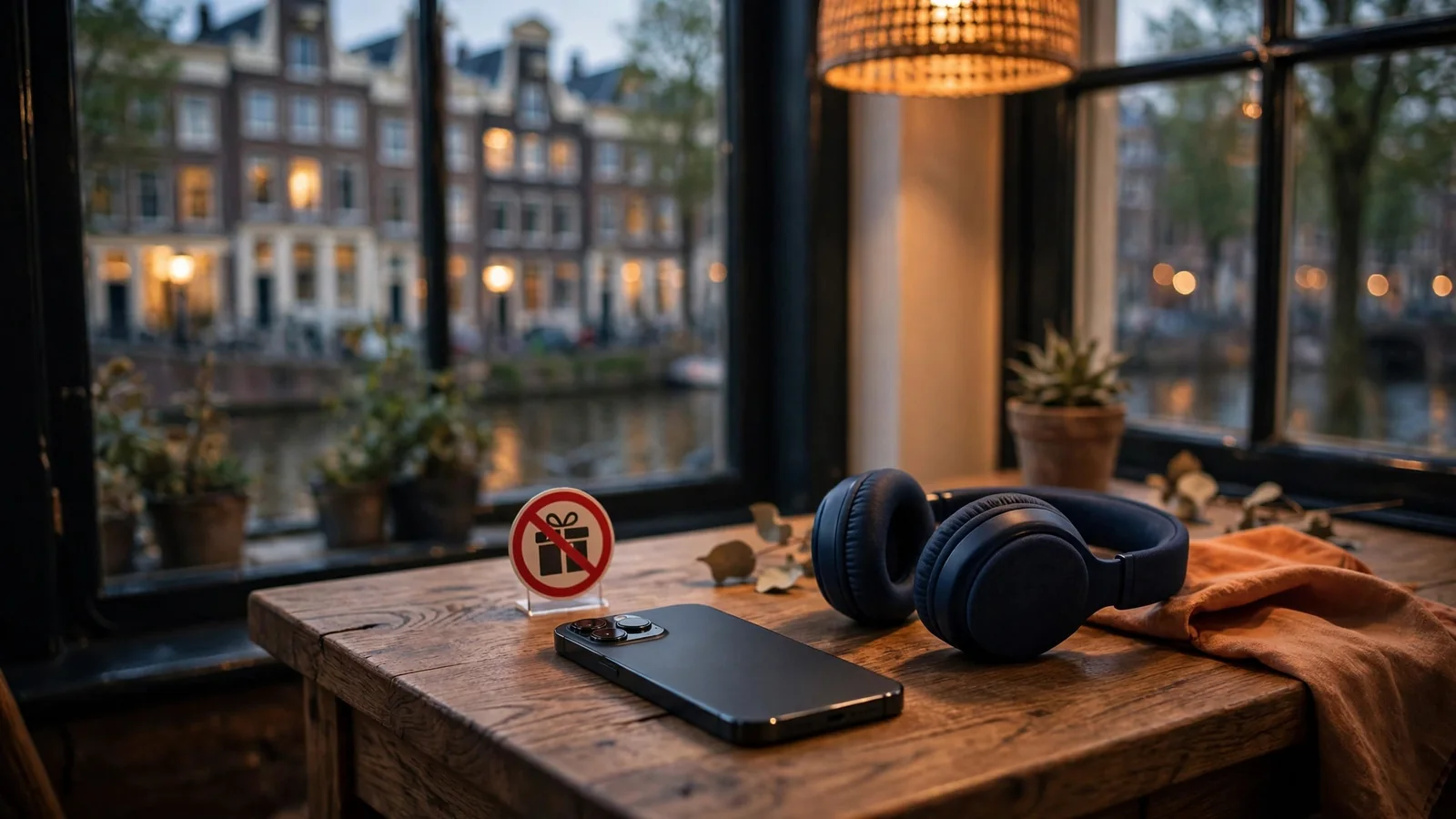 Smartphone met verbodsbord voor Bonus Buy functie in Nederlands casino