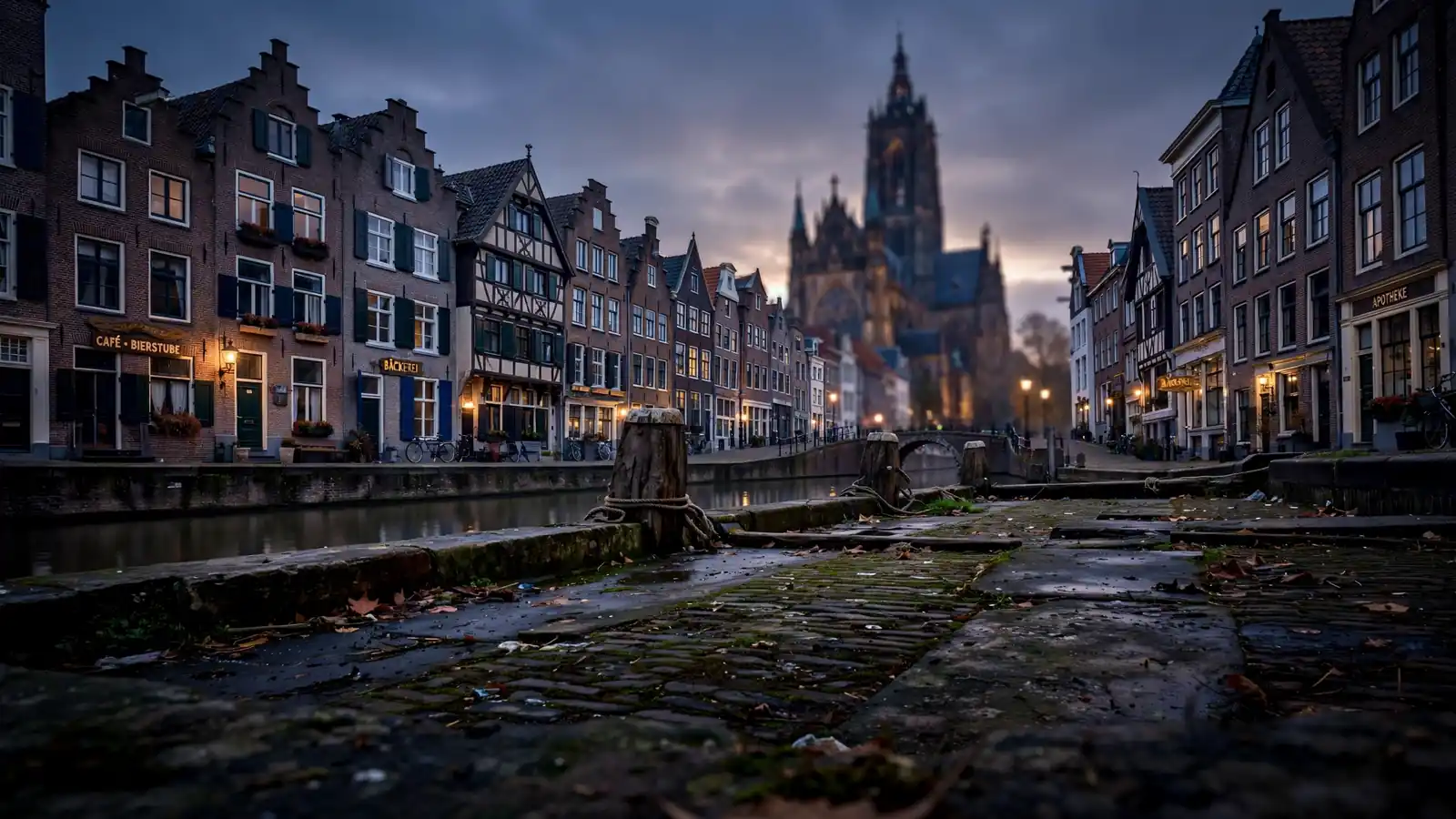 Europese stadsgezicht met roulette en euro's op een tafel