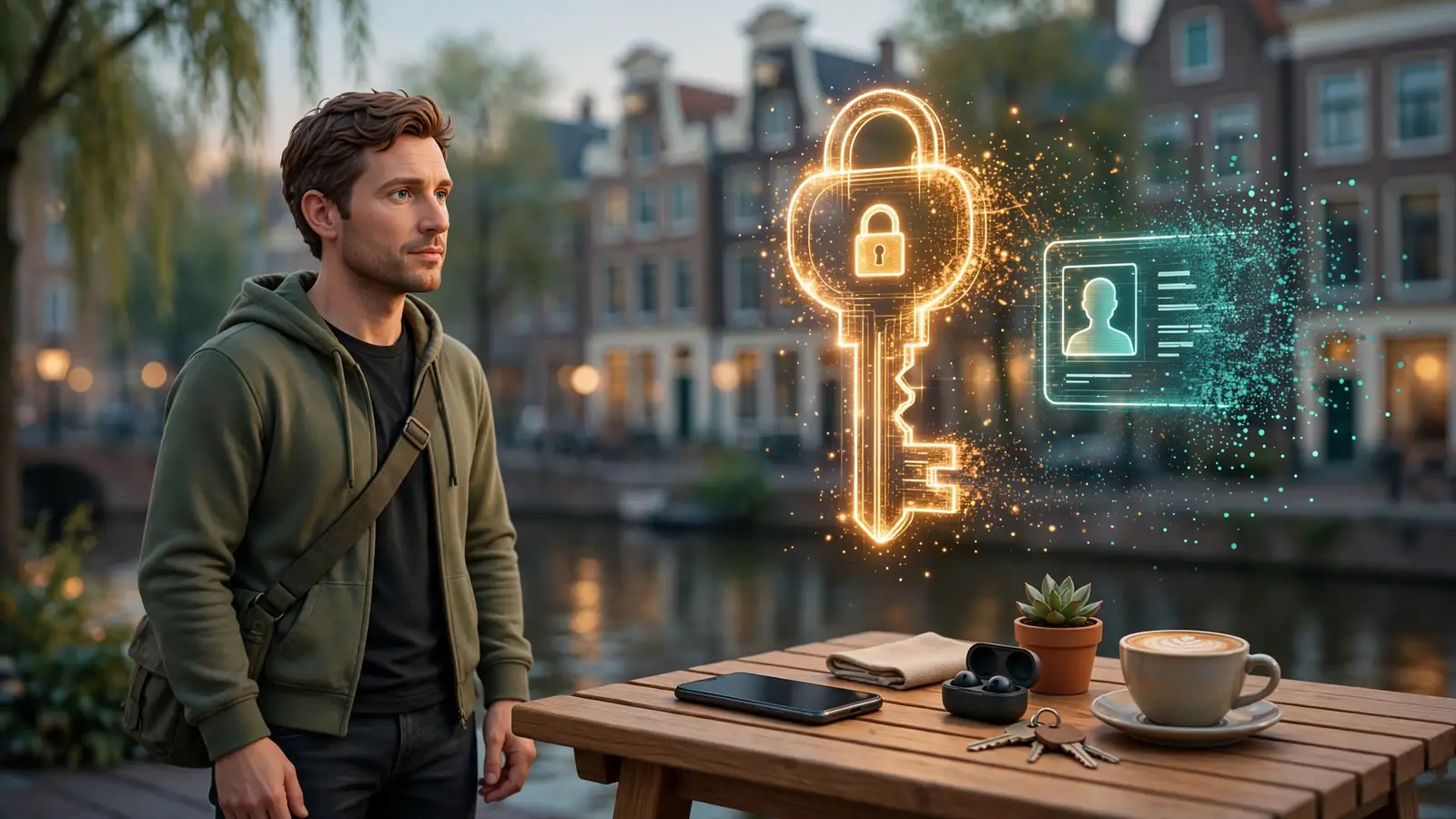 Nederlandse speler bij smartphone zonder registratie, met oplichtend sleutelicoon